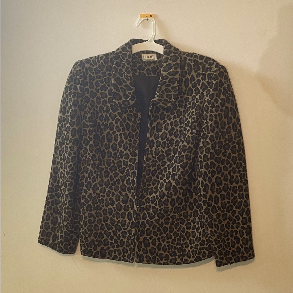 Vintage Clichy Leopard-Print Jacket • Bold Animal Print • Size 4